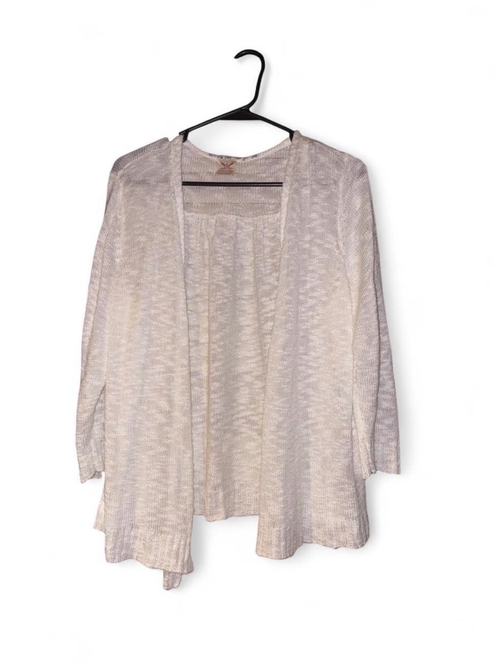 Faded Glory Beige Open-Front Lightweight Cardigan